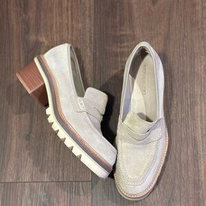 Bernardo Cream Loafers with Chunky Sole